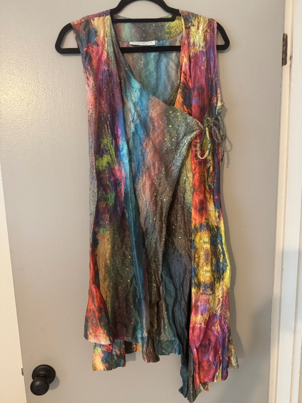 bryn walker multi colored wrap dress